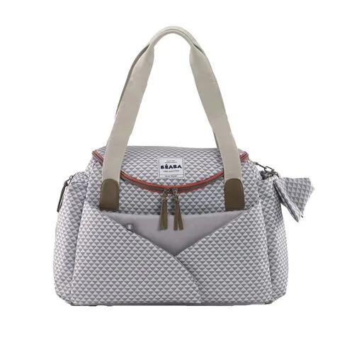 Geanta de infasat Beaba Sydney II Play Print Gri-Coral, Culoare: Gri