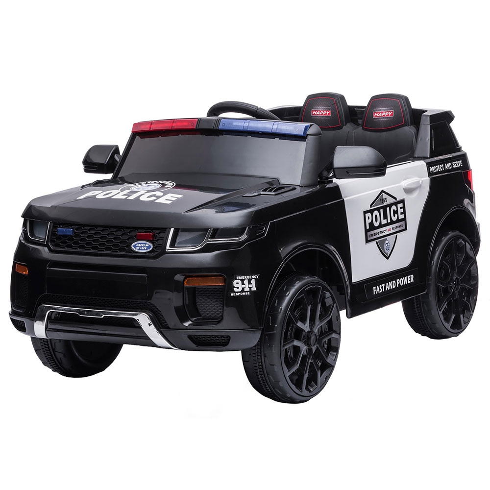 Masinuta electrica Chipolino Police SUV black, Culoare: Alb/Negru