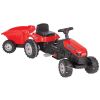 Tractor cu pedale si remorca Pilsan Active with Trailer 07-316 red, Culoare: Rosu
