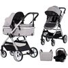 Carucior Chipolino Vista 3 in 1 cloud grey, Culoare: Gri, Model: 3 in 1  - ExclusivMAG.ro