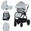 Carucior Chipolino Prestige 3 in 1 matcha, Culoare: Gri deschis, Model: 3 in 1