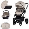 Carucior Chipolino Imperium 3 in 1 cashmere, Culoare: Bej, Model: 3 in 1  - ExclusivMAG.ro