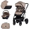 Carucior Chipolino Imperium 3 in 1 latte, Culoare: Crem, Model: 3 in 1  - ExclusivMAG.ro