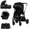 Carucior Chipolino Euphoria 3 in 1 noir, Culoare: Negru, Model: 3 in 1  - ExclusivMAG.ro