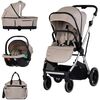 Carucior Chipolino Aurora 3 in 1 latte, Culoare: Crem, Model: 3 in 1  - ExclusivMAG.ro