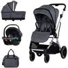 Carucior Chipolino Aurora 3 in 1 charcoal, Culoare: Gri, Model: 3 in 1  - ExclusivMAG.ro