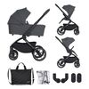 Carucior 2 in 1 Petite&Mars Scout, Pana la 22 kg, 0 luni+, Gri, Culoare: Gri, Model: 2 in 1  - ExclusivMAG.ro
