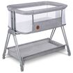 Patut co-sleeper Lionelo Luna, 2 in 1, Cu laterala culisanta, Gri deschis, Culoare: Gri deschis, Dimensiuni: 80x50