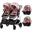 Carucior gemeni Chipolino Duo Smart 3 in 1 pink marshmallow, Culoare: Roz, Model: gemeni