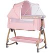 Patut co-sleeper Chipolino Charisma cu laterala culisanta powder pink wood, Culoare: Roz, Dimensiuni: 80x50