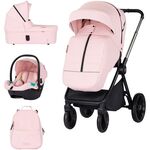 Carucior Chipolino Encanto 3 in 1 pink marshmallow, Culoare: Roz, Model: 3 in 1