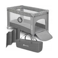 Lionelo - Patut pliant cu un nivel Stefi Concrete din Metal, Poliester, 120x60 cm, Gri, Culoare: Gri, Dimensiuni: 120x60  - ExclusivMAG.ro