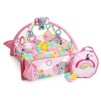 Bright Starts - Salteluta de activitati 5 in 1 Gym & Ball Pit Rainbow Tropics  - ExclusivMAG.ro