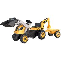 Tractor cu pedale si remorca Smoby Builder Max galben  - ExclusivMAG.ro