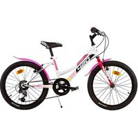 Bicicleta copii Dino Bikes 20' MTB fete Sport alb cu 6 viteze, Culoare: Alb, Dimensiuni: 20 inch  - ExclusivMAG.ro
