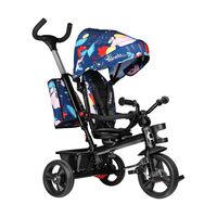 Lionelo - Tricicleta multifunctionala cu sezut reversibil, pliabila, Haari, Blue Navy, Culoare: Multicolor  - ExclusivMAG.ro