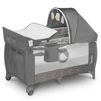 Lionelo - Patut pliant cu doua nivele Sven Plus,120x60 cm, Grey Scandi, Culoare: Gri deschis, Dimensiuni: 120x60  - ExclusivMAG.ro