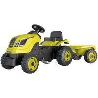 Tractor cu pedale si remorca Smoby Farmer XL verde, Culoare: Verde  - ExclusivMAG.ro