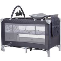 Patut pliabil cu saltea de infasat Chipolino Luna granite, Culoare: Gri/Negru, Dimensiuni: 120x60  - ExclusivMAG.ro