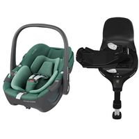 Scaun Auto I-Size Maxi-Cosi PEBBLE 360 + Baza Auto FAMILYFIX 360 PRO ESSENTIAL GREEN, Culoare: Verde, Grupa: 0-13kg (0 luni - 12 luni)  - ExclusivMAG.ro