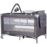 Patut pliabil cu saltea de infasat Chipolino Luna ash grey, Culoare: Gri, Dimensiuni: 120x60  - ExclusivMAG.ro