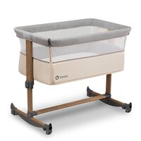 Lionelo - Patut Co-Sleeper cu balansare, Leonie, Beige Sand, Culoare: Crem, Dimensiuni: 95x65  - ExclusivMAG.ro