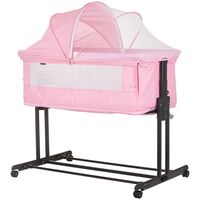 Patut co-sleeper si tarc Chipolino Zen flamingo, Culoare: Roz, Dimensiuni: 90x50  - ExclusivMAG.ro