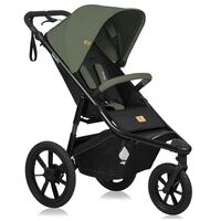 Carucior sport, Lionelo, Azura, Cu 3 roti, Cu baldachin XXL impermeabil, Pliere compacta, Pana la 22 kg, 6-48 luni, Verde, Culoare: Verde, Model: sport  - ExclusivMAG.ro