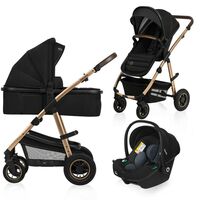 Carucior 3 in 1, Lionelo, Amber, Pana la 22 kg, Negru, Culoare: Negru, Model: 3 in 1  - ExclusivMAG.ro