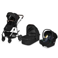 Carucior 3 in 1, Lionelo, Amber, Pana la 22 kg, Negru, Culoare: Negru, Model: 3 in 1  - ExclusivMAG.ro