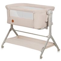 Patut co-sleeper, Lionelo, Leonie Plus, Pliabil, Cu sistem de leganare, Bej, Culoare: Bej, Dimensiuni: 80x50  - ExclusivMAG.ro