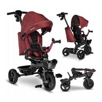 Lionelo - Tricicleta multifunctionala cu sezut reversibil, Kori, Red Burgundy, Culoare: Visiniu  - ExclusivMAG.ro