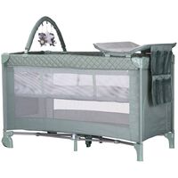 Patut pliabil cu saltea de infasat Chipolino Luna basil, Culoare: Verde, Dimensiuni: 120x60  - ExclusivMAG.ro
