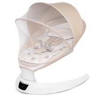 Leagan electric pentru bebelusi, cu spatar reglabil si senzor de miscare, AppeKids Evoque - Bubble Beige, Culoare: Crem  - ExclusivMAG.ro