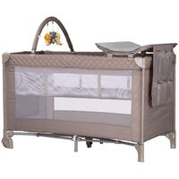 Patut pliabil cu saltea de infasat Chipolino Luna tiramisu, Culoare: Crem, Dimensiuni: 120x60  - ExclusivMAG.ro