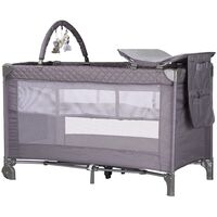 Patut pliabil cu saltea de infasat Chipolino Luna cloud, Culoare: Gri, Dimensiuni: 120x60  - ExclusivMAG.ro