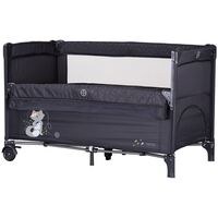 Patut pliabil Chipolino Relax anthracite cu laterala culisanta, Culoare: Negru, Dimensiuni: 120x60  - ExclusivMAG.ro