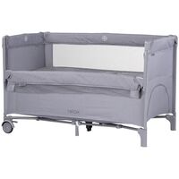 Patut pliabil Chipolino Relax cloud linen cu laterala culisanta, Culoare: Gri, Dimensiuni: 120x60  - ExclusivMAG.ro