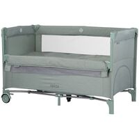 Patut pliabil Chipolino Relax basil linen cu laterala culisanta, Culoare: Verde, Dimensiuni: 120x60  - ExclusivMAG.ro