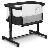 Patut co-sleeper, Lionelo, Aurora, 3 in 1, Cu leganare si setare unghiulara, Pana la 9 kg, 0 luni+, Gri inchis, Culoare: Gri/Negru, Dimensiuni: 80x50  - ExclusivMAG.ro