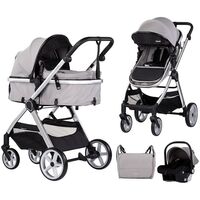Carucior Chipolino Vista 3 in 1 cloud grey, Culoare: Gri, Model: 3 in 1  - ExclusivMAG.ro