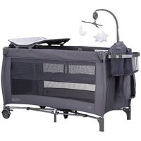 Patut pliabil Chipolino Bella anthracite, Culoare: Gri, Dimensiuni: 120x60  - ExclusivMAG.ro