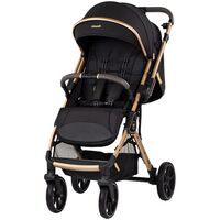 Carucior sport Chipolino Omnia cu maner reversibil noir, Culoare: Negru/Auriu, Model: sport  - ExclusivMAG.ro