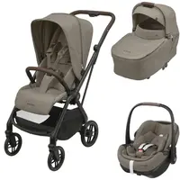 Sistem 3in1 Maxi-Cosi Leona2 + Sense + Pebble 360 PRO2 TWILLIC TRUFFLE, Culoare: Crem, Model: 3 in 1  - ExclusivMAG.ro