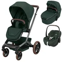 Sistem 3in1 Maxi-Cosi FAME Carucior + Landou + Scoica Auto Pebble 360 PRO2 TWILLIC GREEN, Culoare: Verde inchis, Model: 3 in 1  - ExclusivMAG.ro