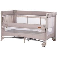 Patut pliabil Chipolino Glory cu laterala culisanta tiramisu, Culoare: Crem, Dimensiuni: 120x60  - ExclusivMAG.ro