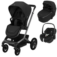 Sistem 3in1 Maxi-Cosi FAME Carucior + Landou + Scoica Auto Pebble 360 PRO2 TWILLIC BLACK, Culoare: Negru, Model: 3 in 1  - ExclusivMAG.ro