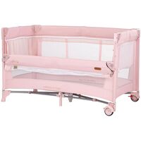Patut pliabil Chipolino Glory cu laterala culisanta pink marshmallow, Culoare: Roz, Dimensiuni: 120x60  - ExclusivMAG.ro