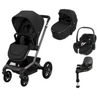Sistem 4in1 Maxi-Cosi FAME Carucior + Landou + Scoica Auto Pebble 360 PRO2 + Baza Auto FAMILYFIX 360 PRO TWILLIC BLACK, Culoare: Negru, Model: 4 in 1  - ExclusivMAG.ro