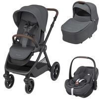Sistem 3in1 Maxi-Cosi OXFORD Carucior + Landou Sense + Scoica Auto Pebble 360 PRO2 TWILLIC GRAPHITE, Culoare: Gri, Model: 3 in 1  - ExclusivMAG.ro